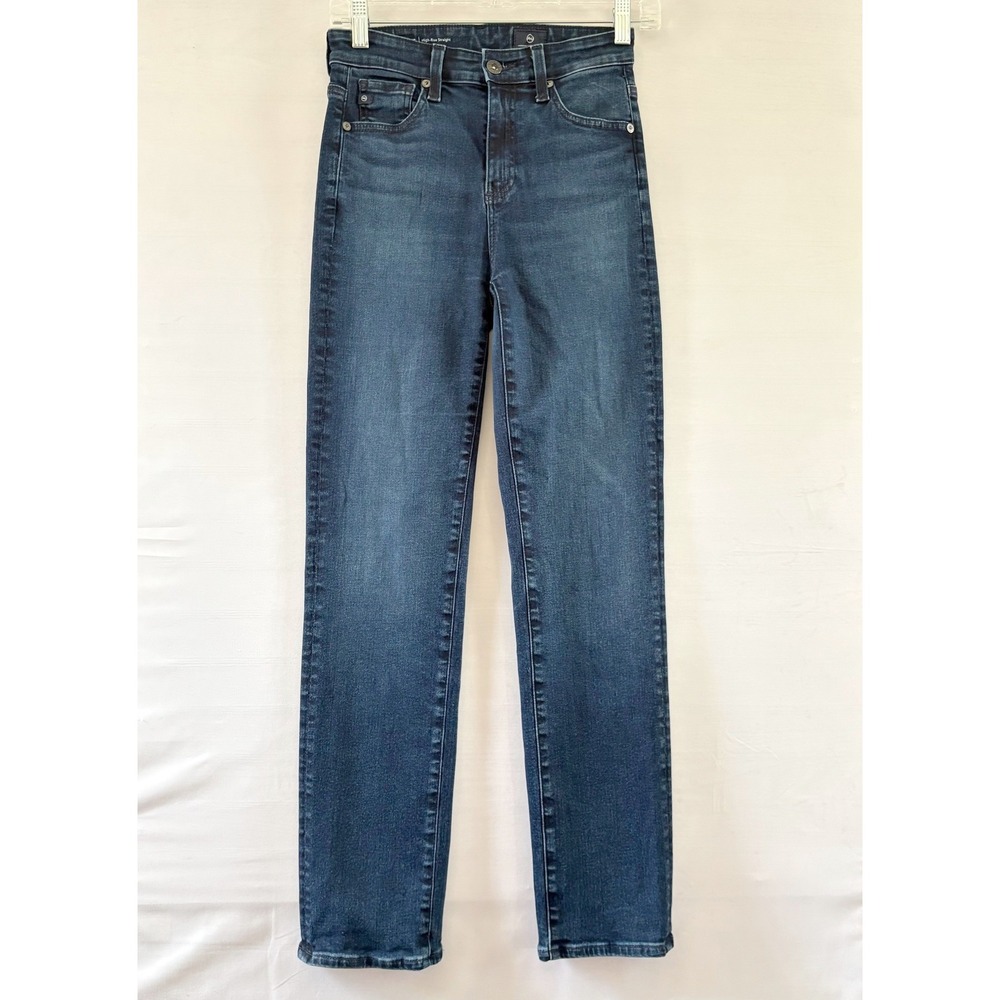 AG Adriano Goldschmied Saige High Rise Straight Jeans Dark Wash Indigo Size 24